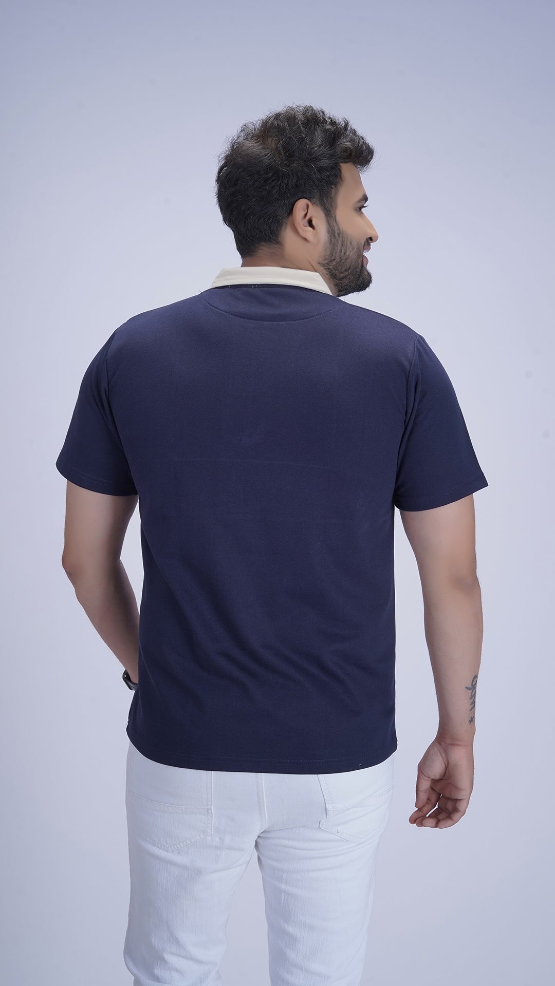 Monarch Zip Polo – Deep Navy Dusk