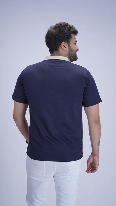 Monarch Zip Polo – Deep Navy Dusk