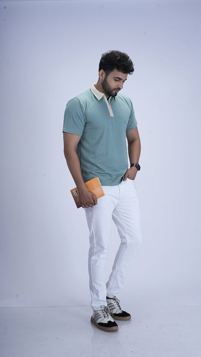 Monarch Zip Polo – Pistachio Crème