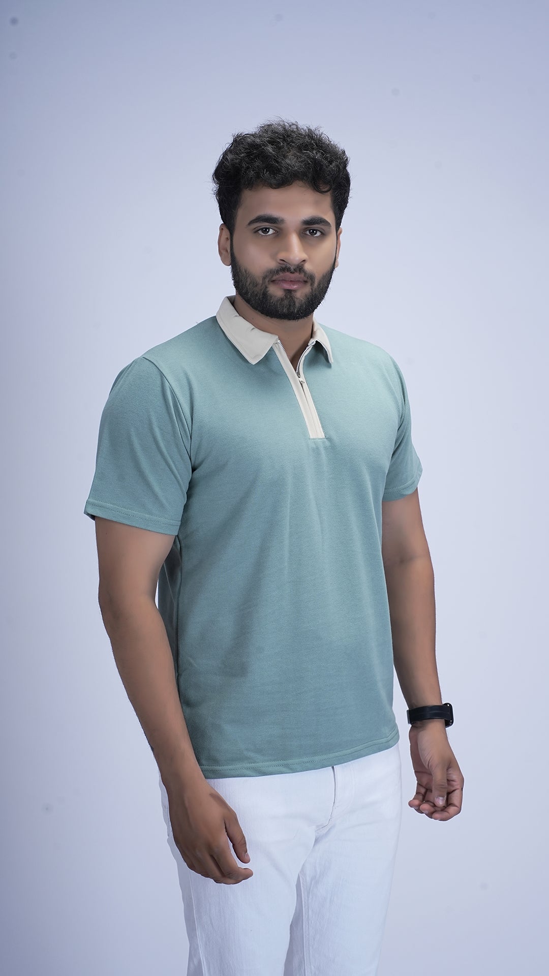 Monarch Zip Polo – Pistachio Crème