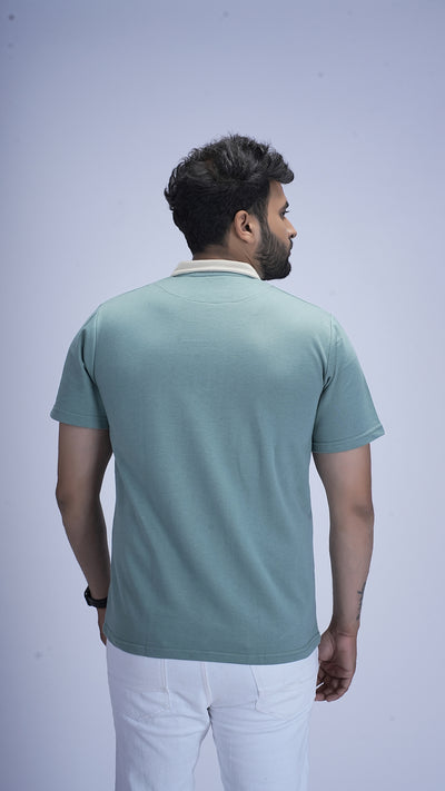 Monarch Zip Polo – Pistachio Crème