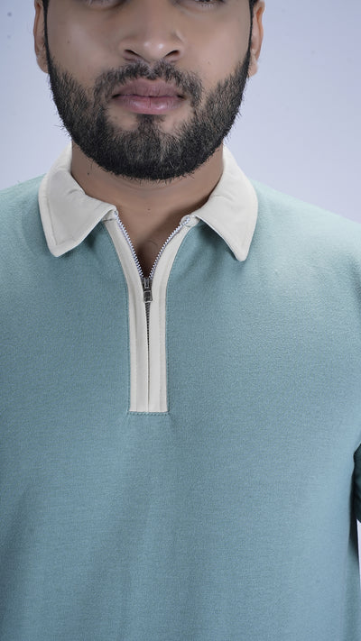 Monarch Zip Polo – Pistachio Crème