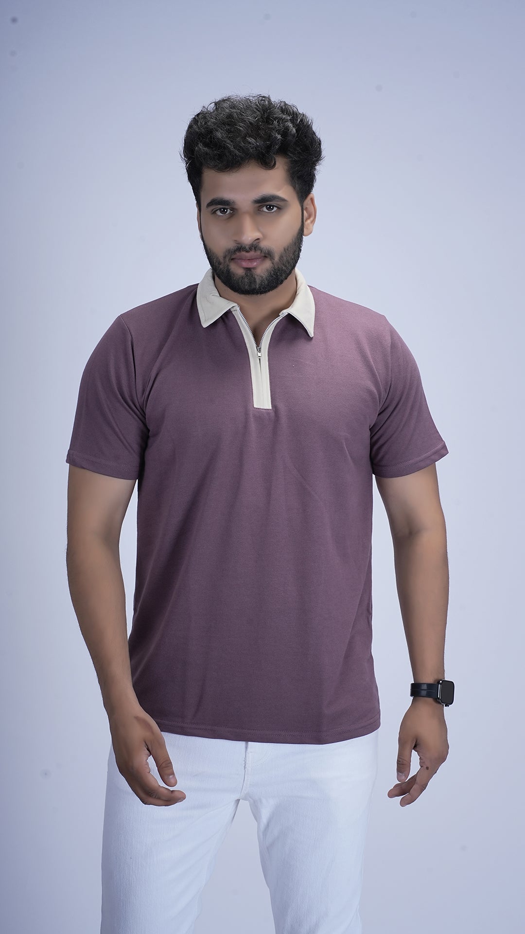 Monarch Zip Polo – Mocha Haze Brownie