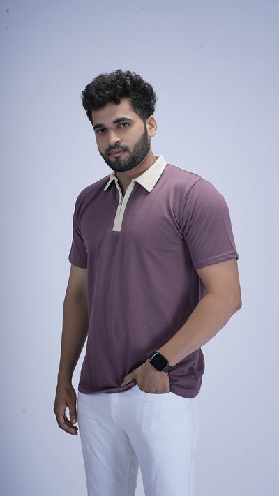 Monarch Zip Polo – Mocha Haze Brownie