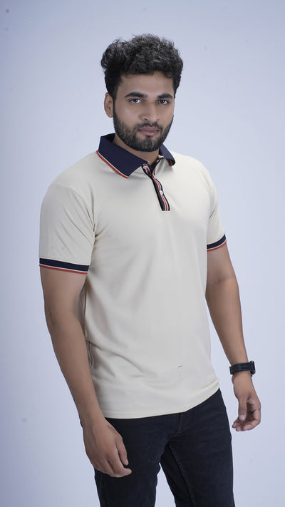 Regal Knit Polo – Luxe Almond Beige
