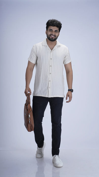 Silk Cream Premium Cotton Blend Shirt