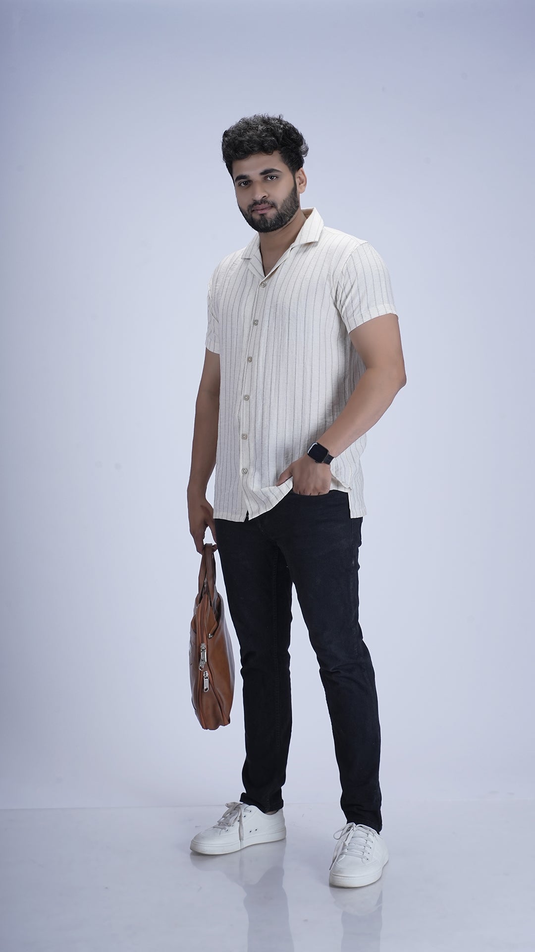 Silk Cream Premium Cotton Blend Shirt