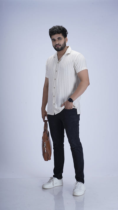 Silk Cream Premium Cotton Blend Shirt