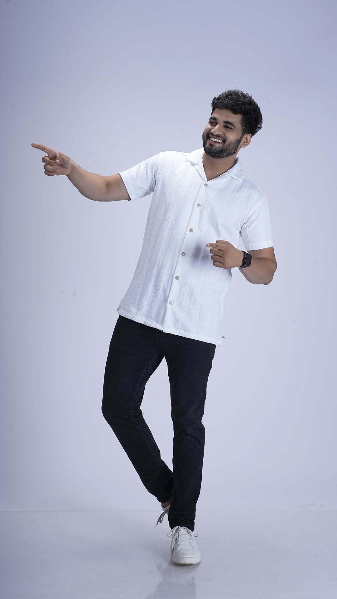 Ivory Snow White Textured Cotton Shirt