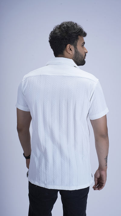 Ivory Snow White Textured Cotton Shirt