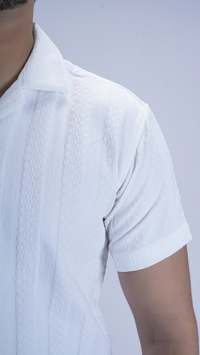 Ivory Snow White Textured Cotton Shirt