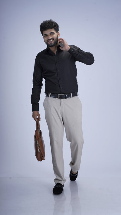 Classic Jet Black Luxury Satin Shirt