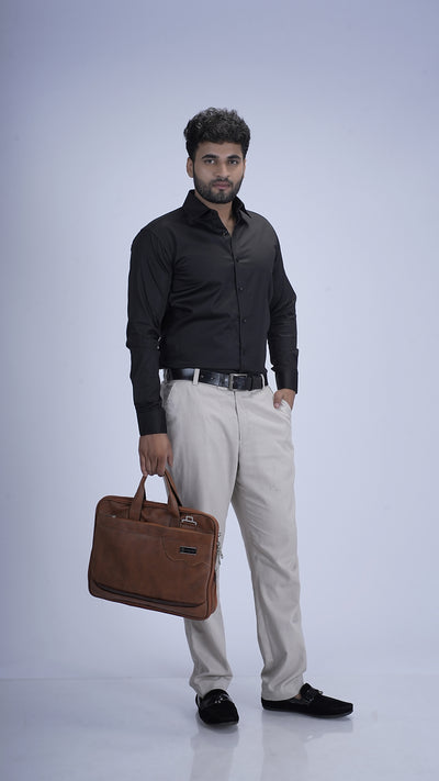 Classic Jet Black Luxury Satin Shirt
