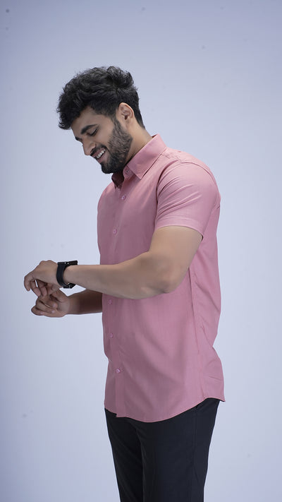 Soft Coral Viscose cotton Shirt