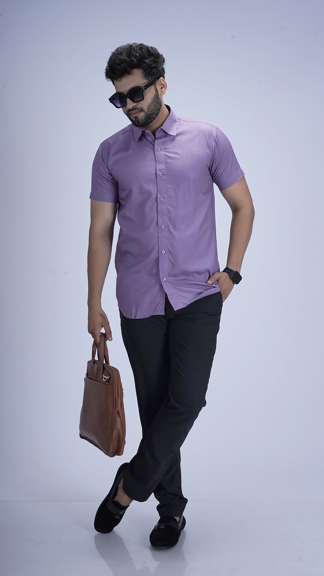 Lilac Lavender Viscose cotton Shirt