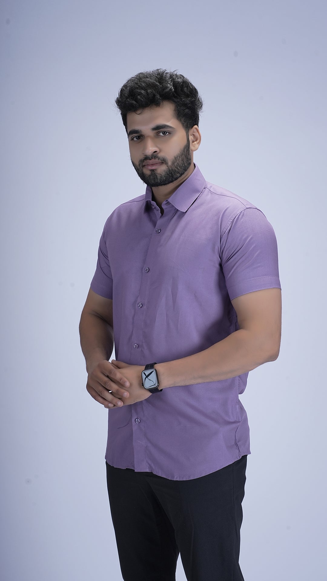 Lilac Lavender Viscose cotton Shirt