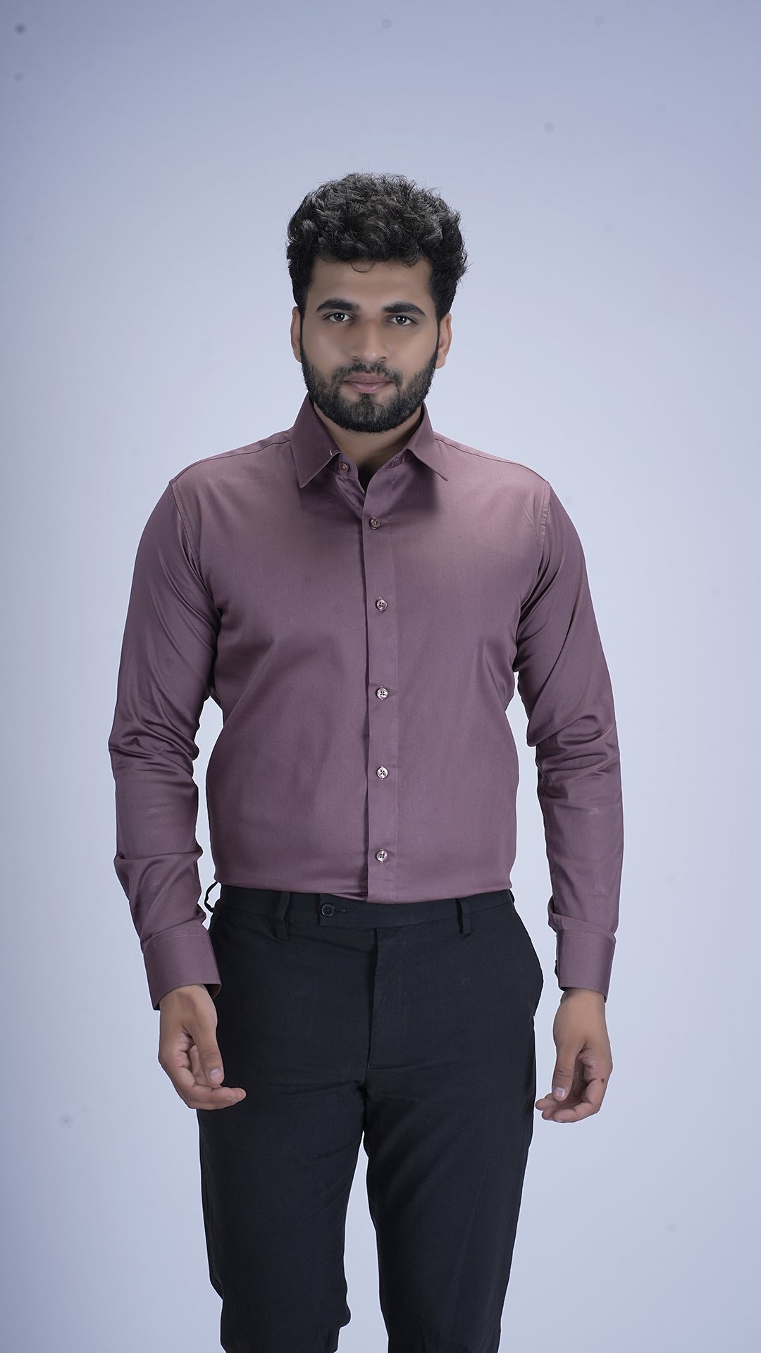Mauve Mist Luxury Satin Shirt