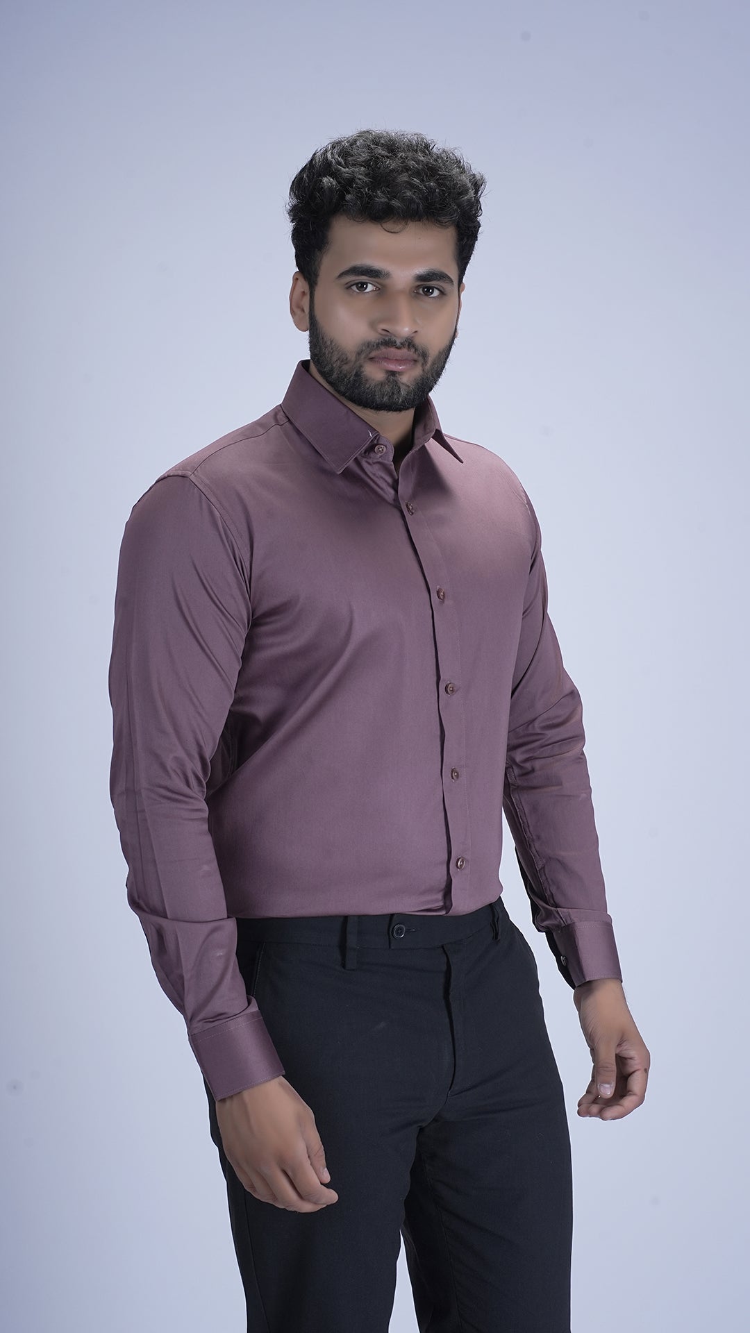Mauve Mist Luxury Satin Shirt