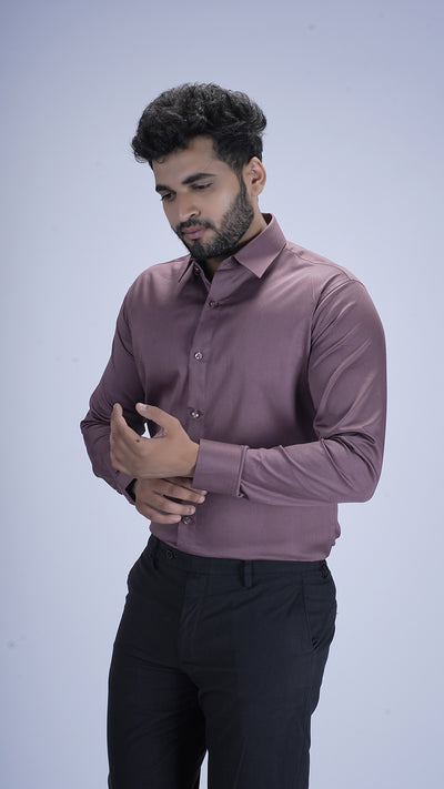 Mauve Mist Luxury Satin Shirt