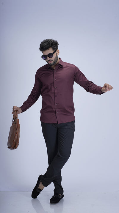 Rich Maroon Wine Luxury Satin Shirt