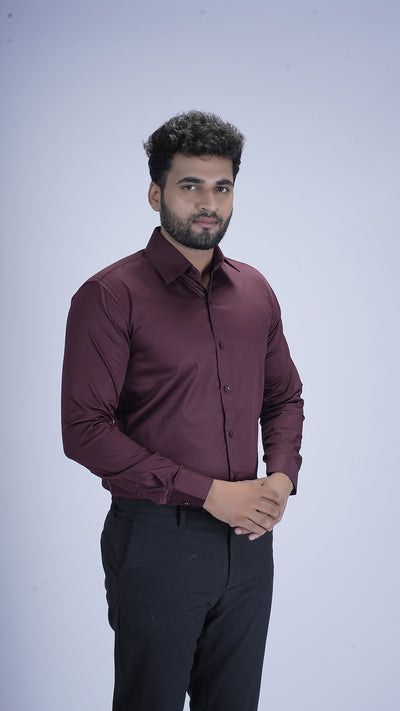 Rich Maroon Wine Luxury Satin Shirt