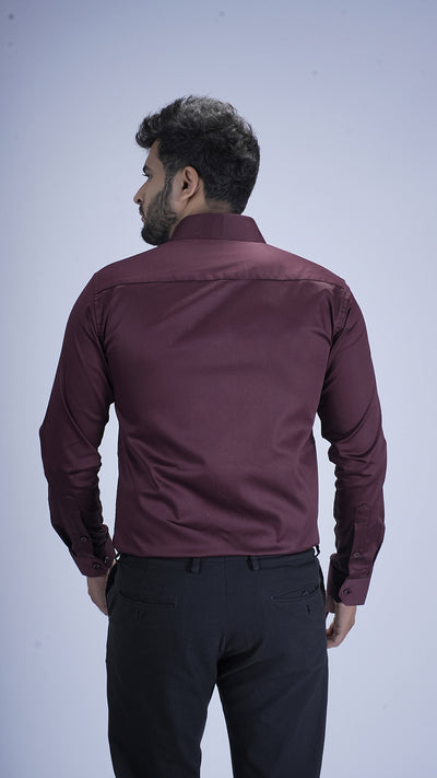 Rich Maroon Wine Luxury Satin Shirt