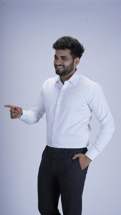 Pure Ivory White Luxury Satin Shirt