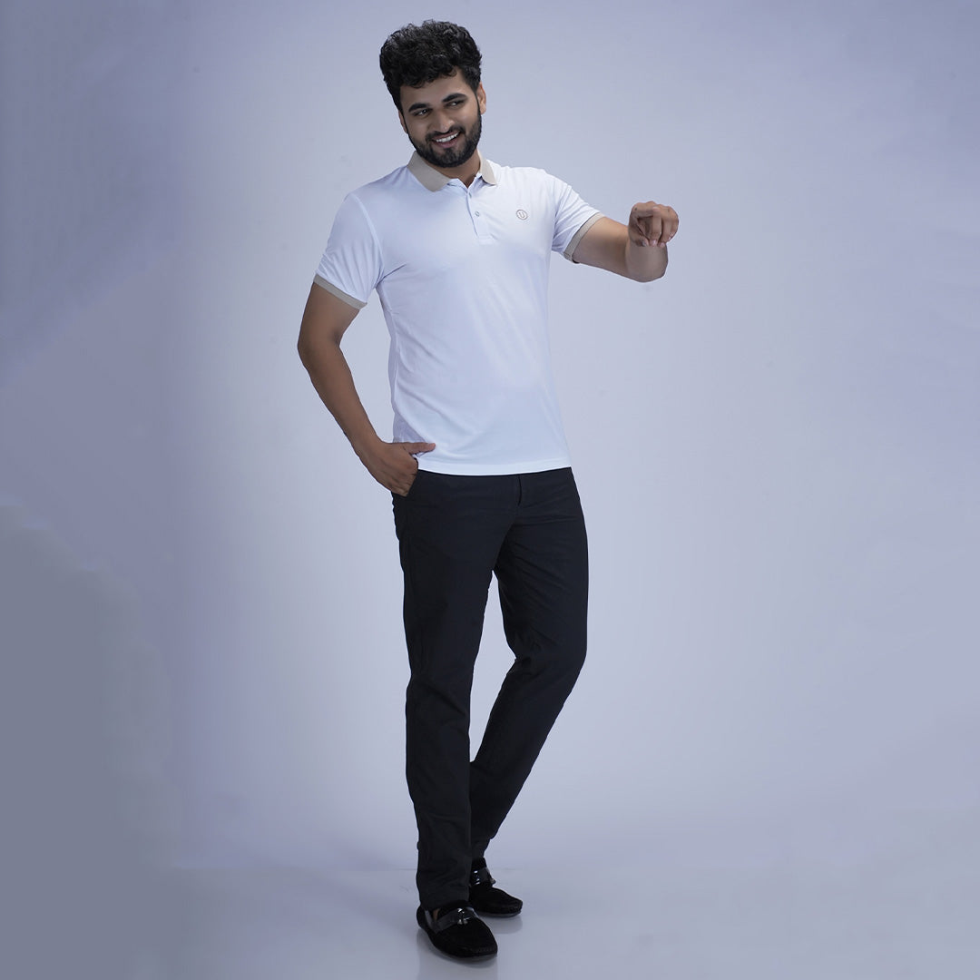 SlateEdge Polo – Ivory Sand Edition