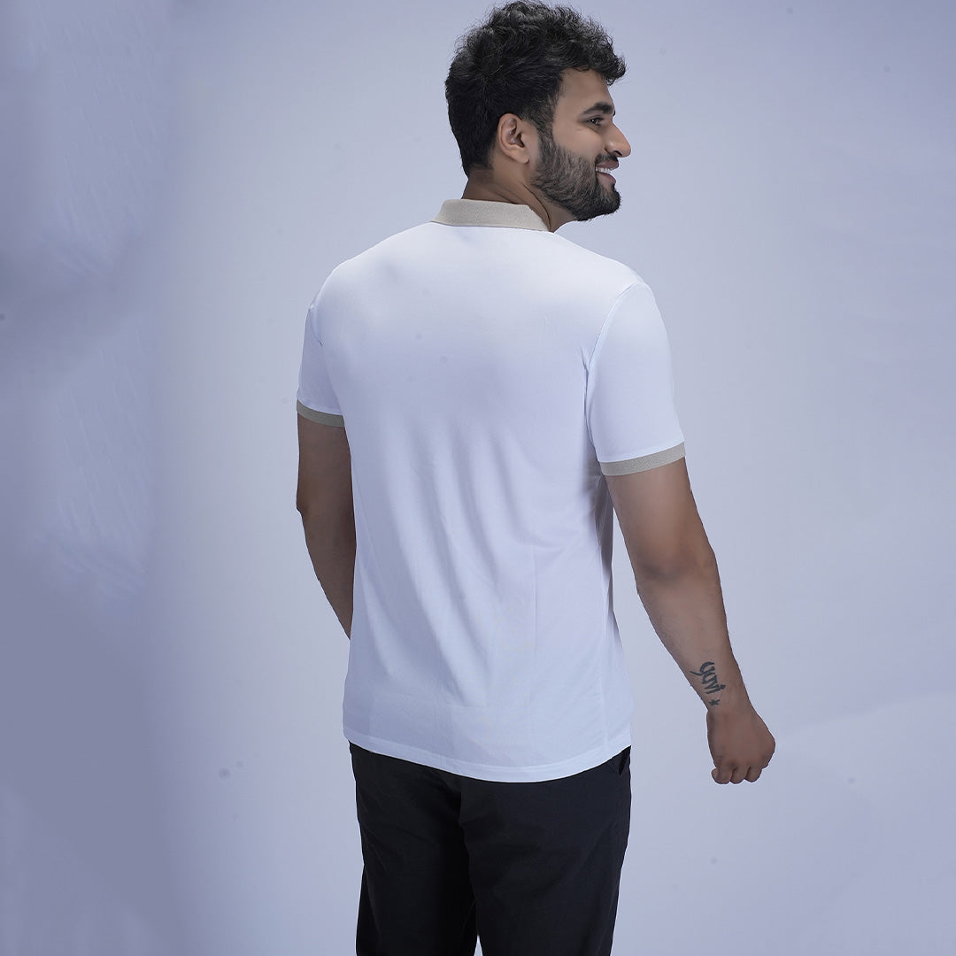 SlateEdge Polo – Ivory Sand Edition