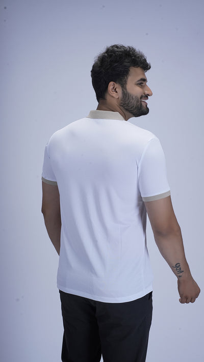 SlateEdge Polo – Ivory Sand Edition
