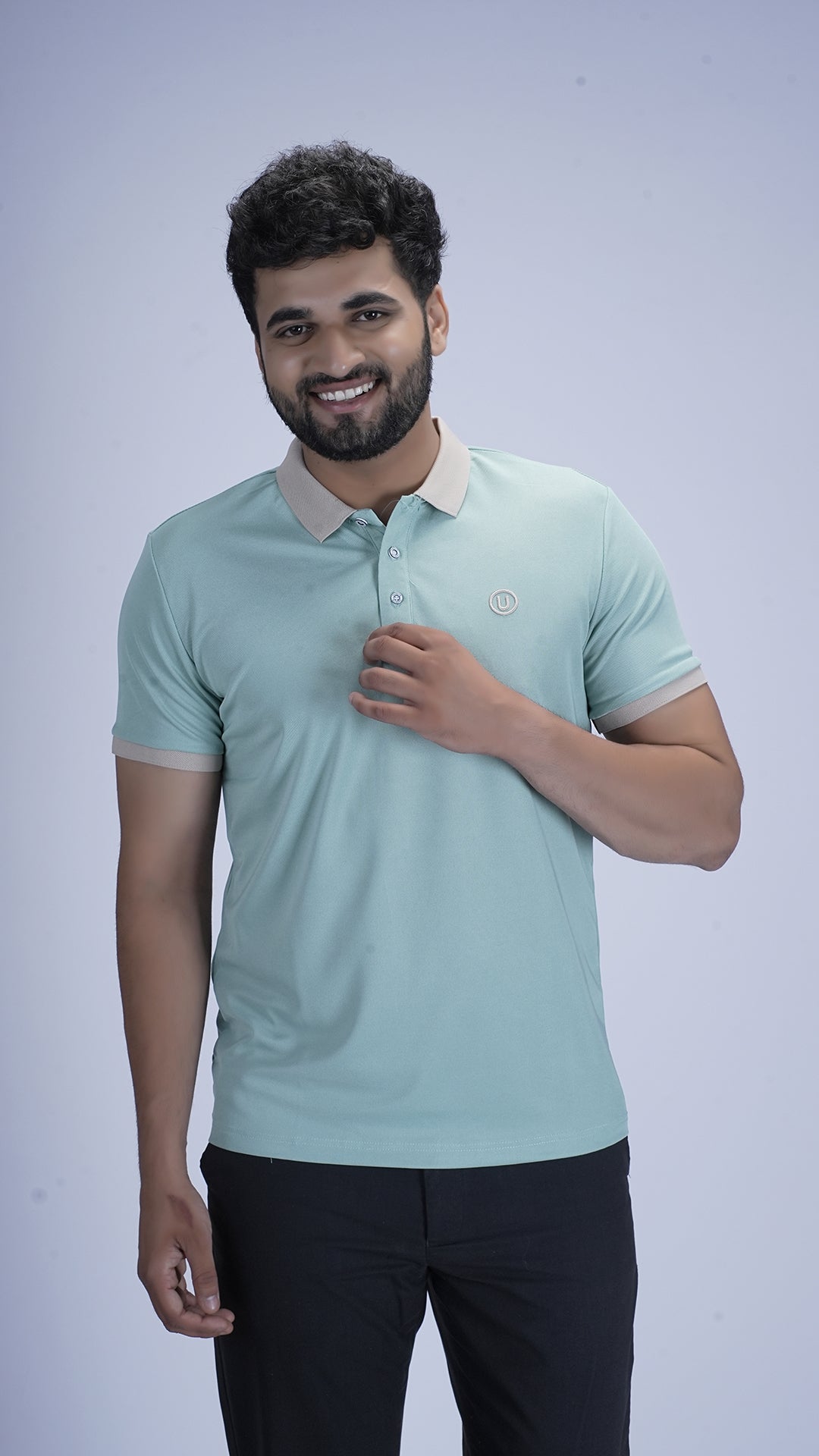 SlateEdge Polo – Mint Drift Edition