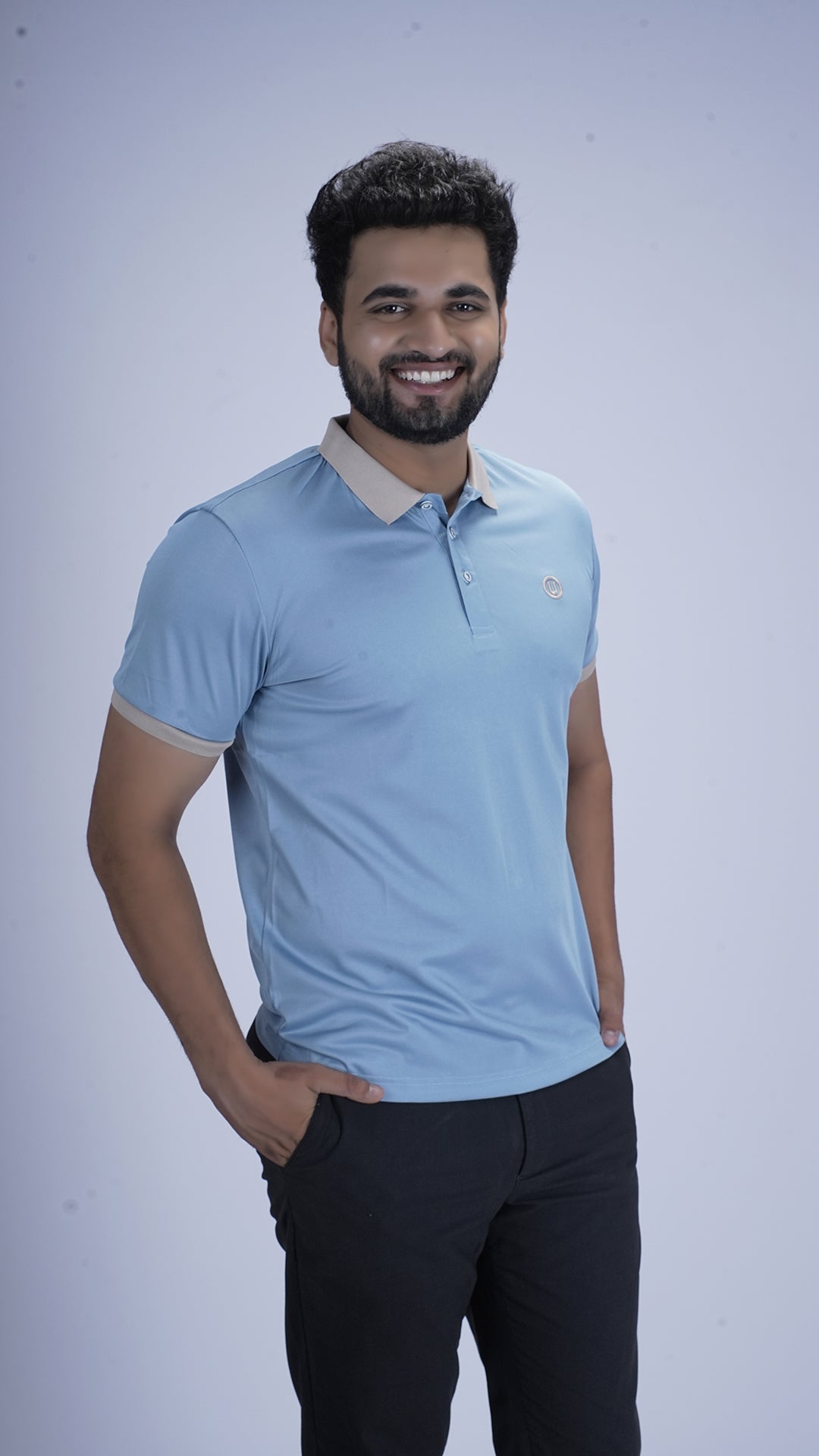 SlateEdge Polo – Frost Sky Edition