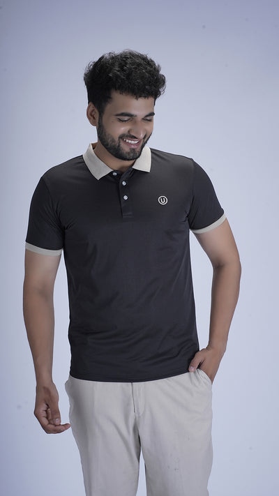 SlateEdge Polo – Obsidian Dune Edition