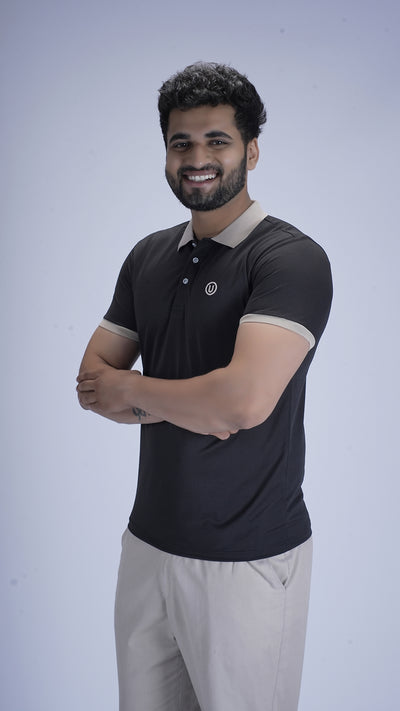 SlateEdge Polo – Obsidian Dune Edition