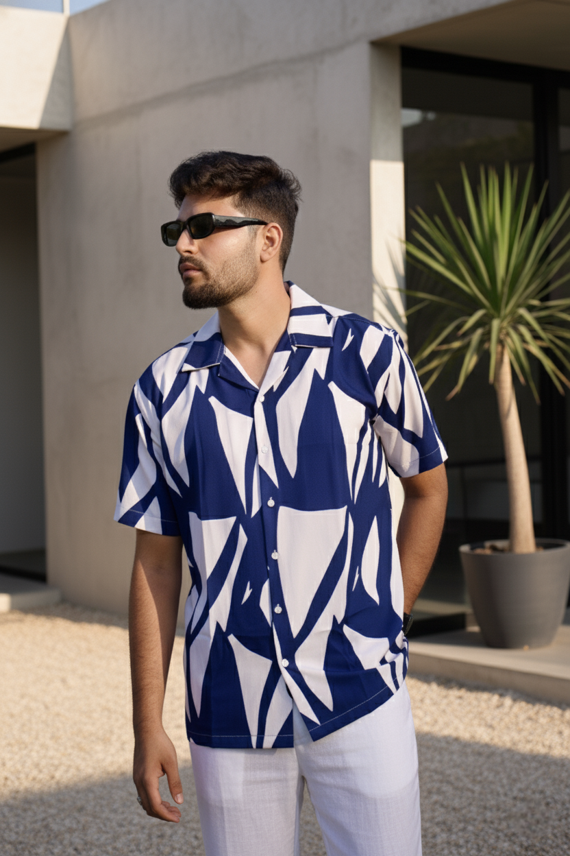 Indigo Brushstroke Shirt