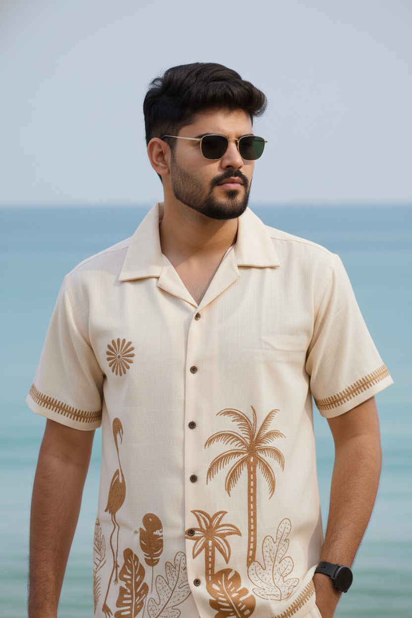 Beige Tropical Shirt