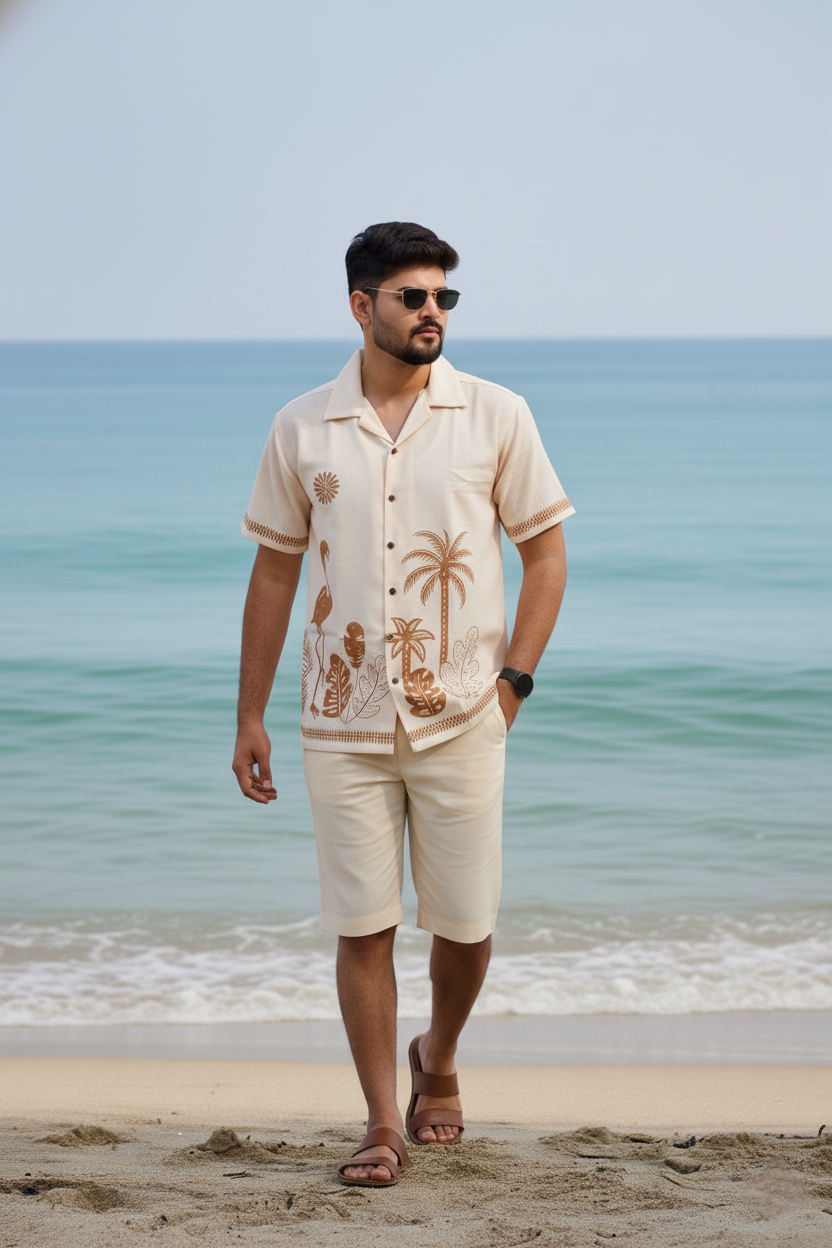 Beige Tropical Shirt