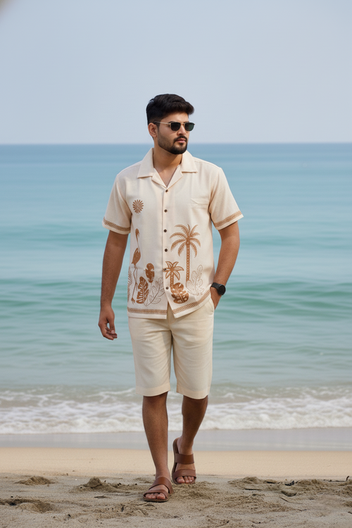 Beige Tropical Shirt