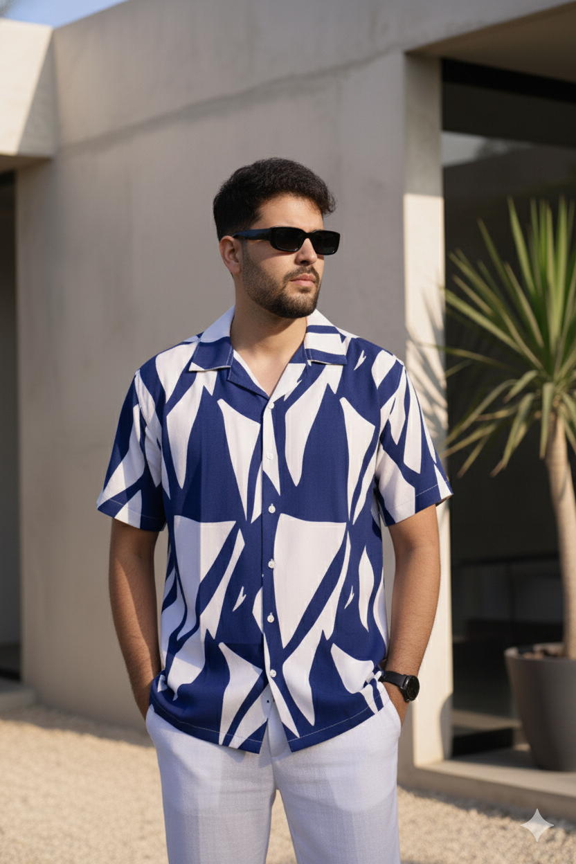 Indigo Brushstroke Shirt
