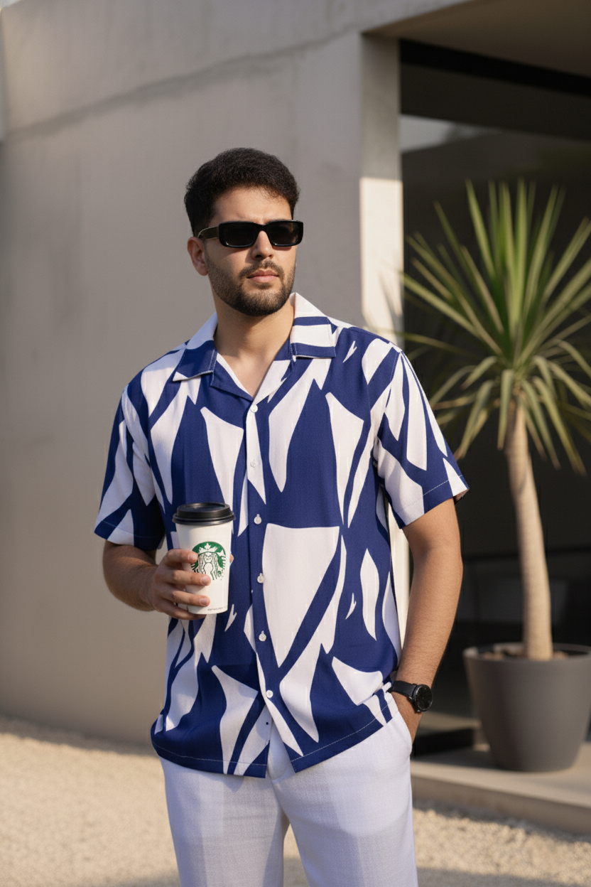 Indigo Brushstroke Shirt