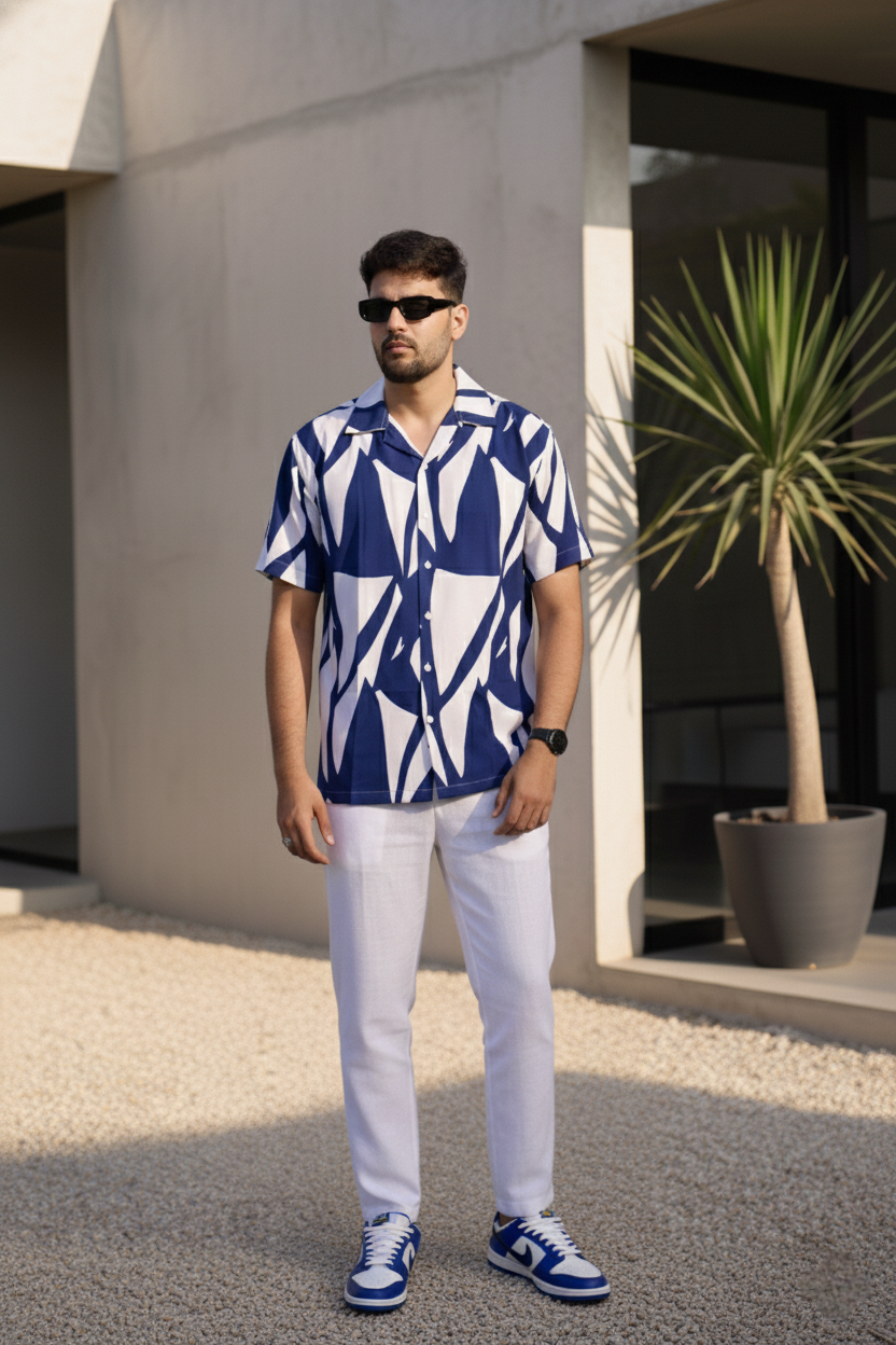 Indigo Brushstroke Shirt