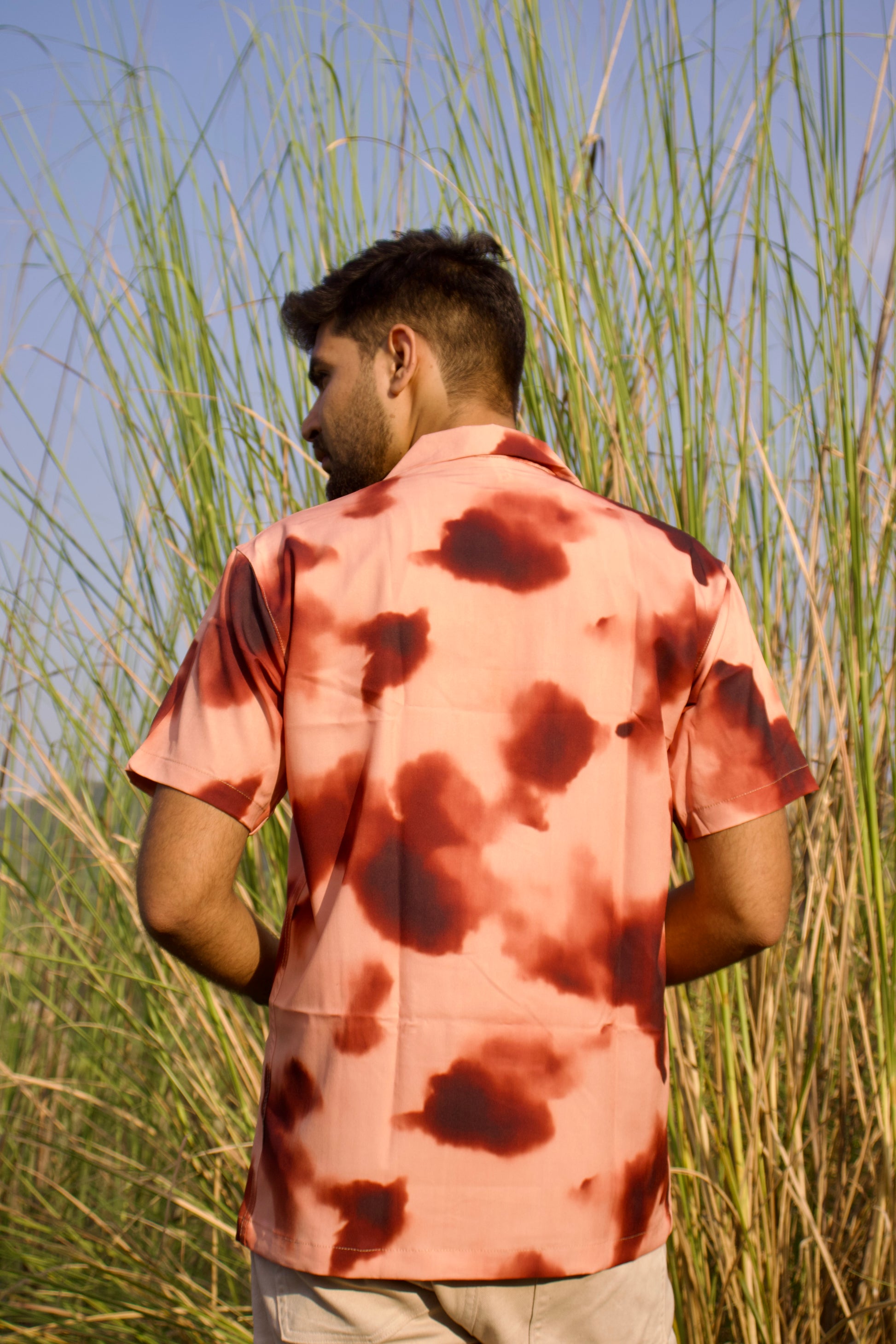 Reddish Tan Watermark Print Shirt