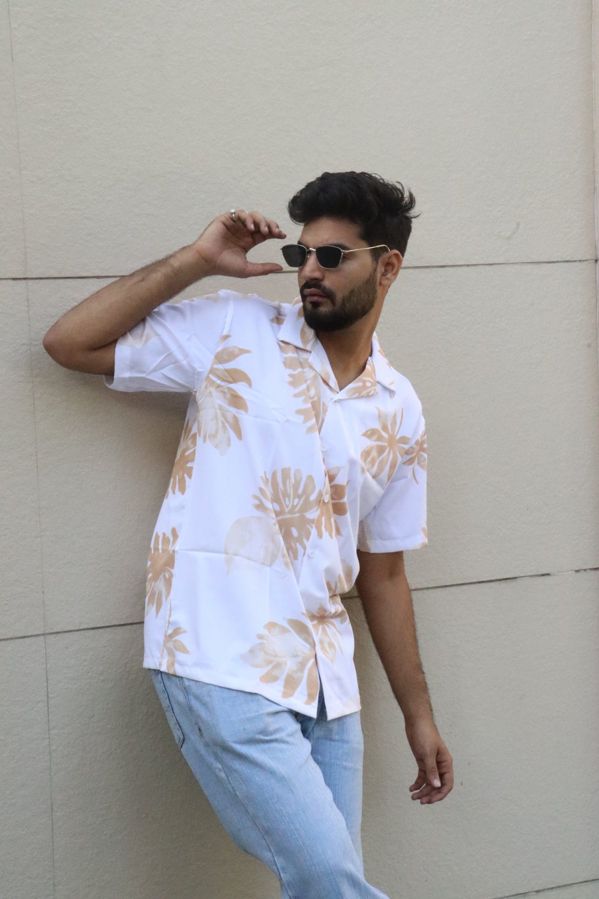 Sandstone Botanical Textured Shirt