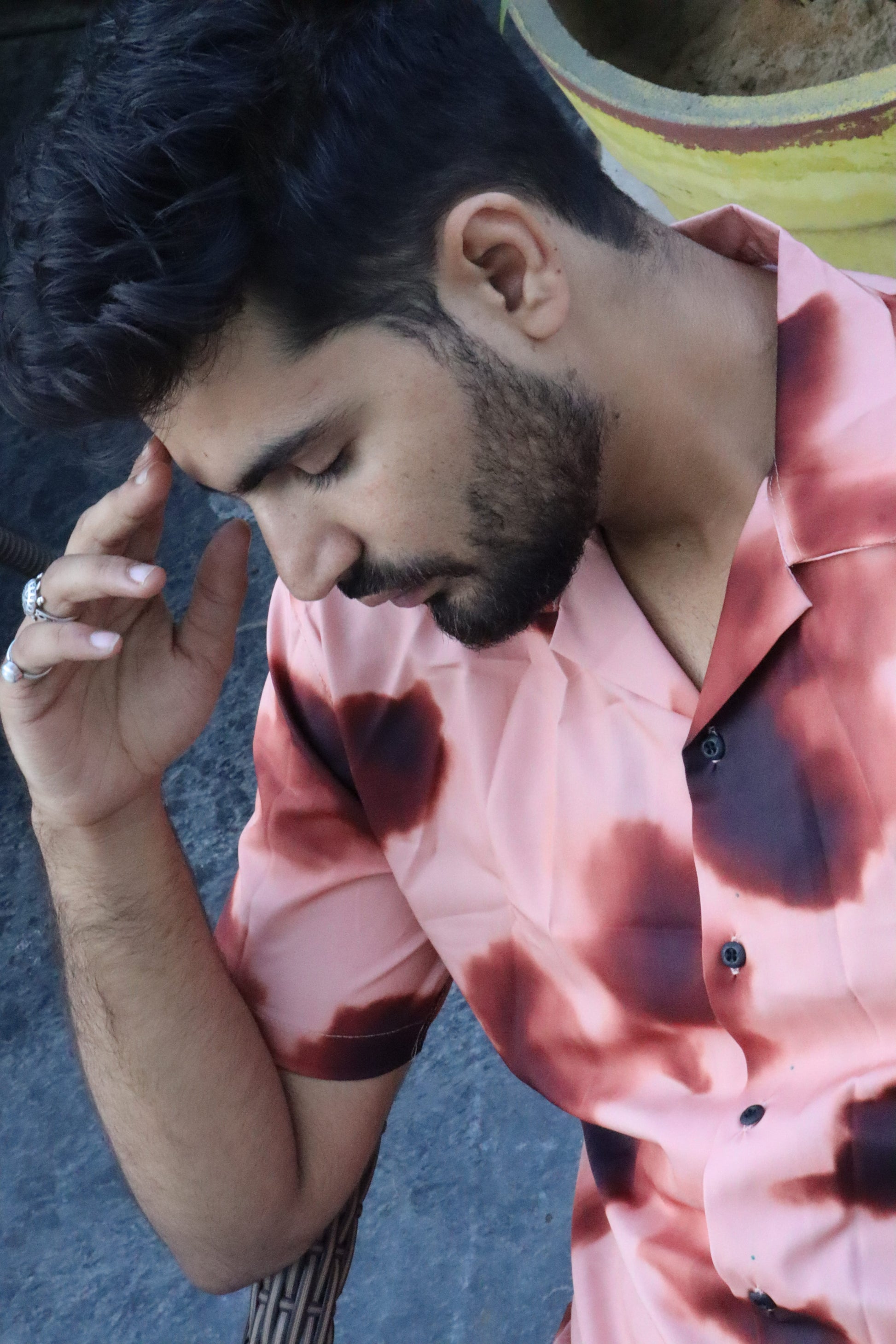 Reddish Tan Watermark Print Shirt
