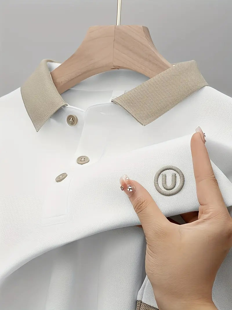 SlateEdge Polo – Ivory Sand Edition